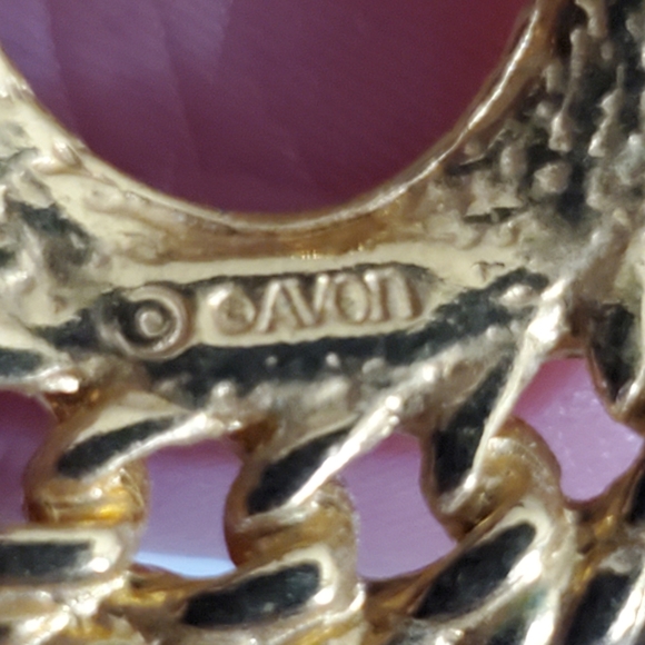 Vintage 80's Avon Gold clip on earrings signed filigree chain Excellent vtg - Picture 6 of 6